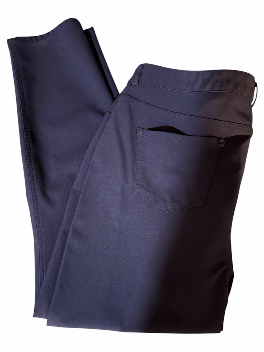 Chicos Tech Stretch Utility Pants Navy Blue 3 US 16 Zip Fly Golf Travel Pocket